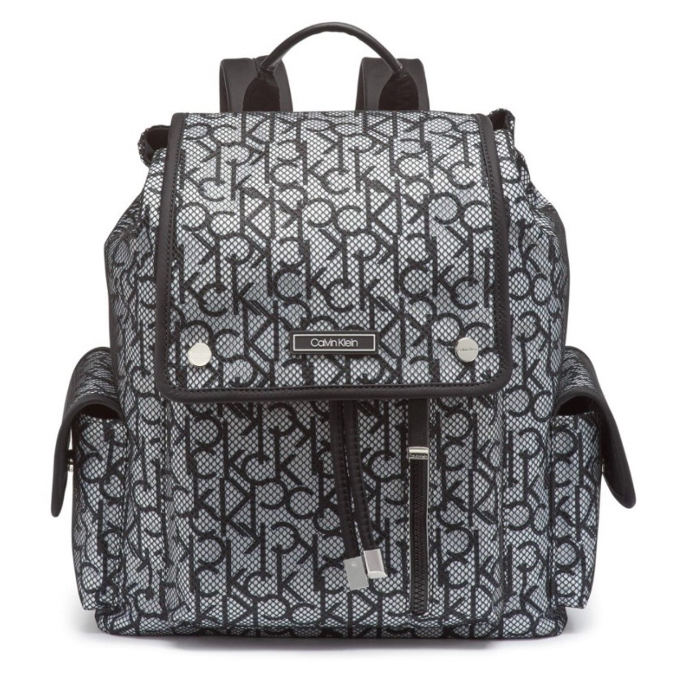 Calvin Klein Tali Nylon Mesh Organizational Flap Backpack 💕